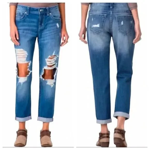 Jean Miss Me Boyfriend Distressed Taille 26 - Occasion Très Bon état, Longueur Cheville